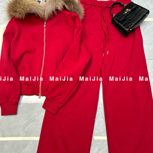配可拆仿狐狸毛毛领 套装 J249 休闲卫衣裤 阅悦卫衣外套