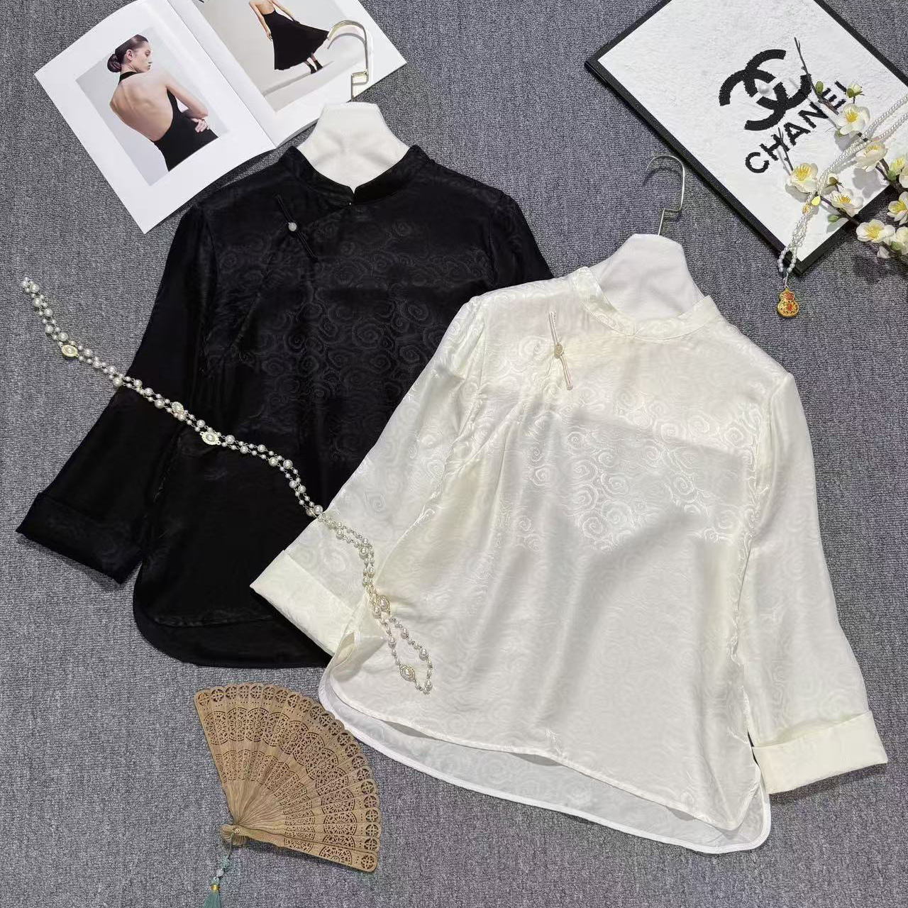 阅悦冬上新新中式图案提花圆领上衣小衫YS4-t089