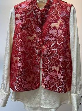 阅悦花鹿提花正反两面穿马甲年款马甲（含30真丝）25274