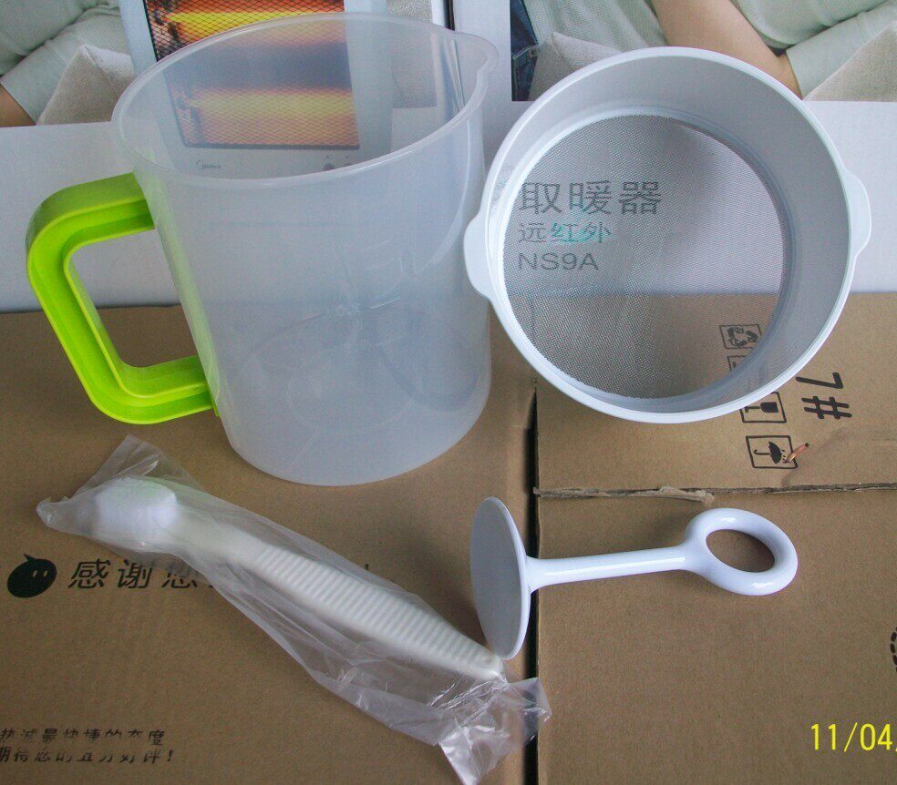 美的豆浆机配件80目1.5L滤网+接浆杯+杯把+搅拌器+刷子过滤网图片
