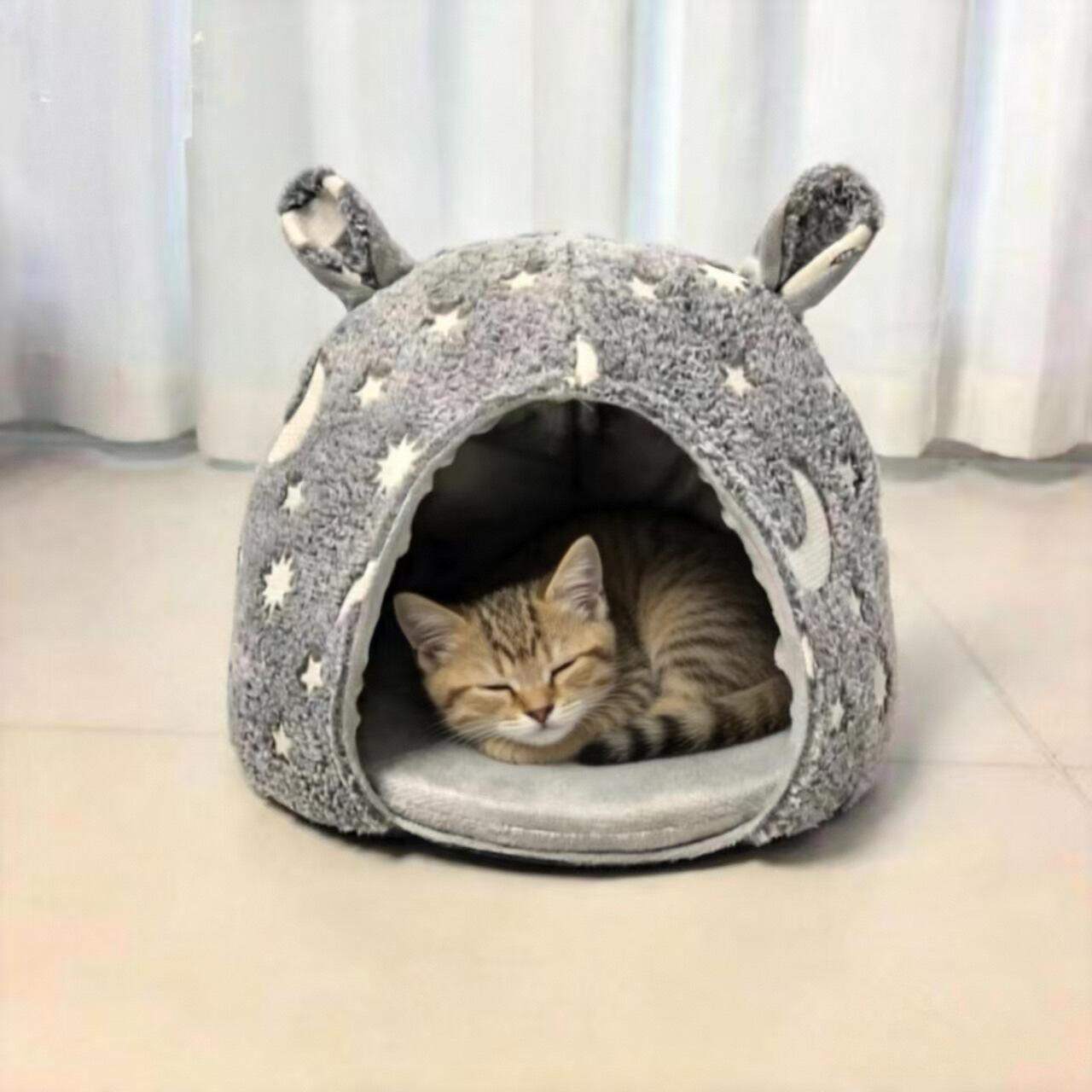 仓鼠夜光棉窝松鼠荷兰猪花枝豚鼠雪貂兔子猫秋冬蒙古包跨境保暖窝
