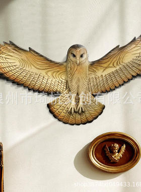 热销猫头鹰树脂雕塑品墙壁挂饰谷仓猫头鹰树脂门户装饰品