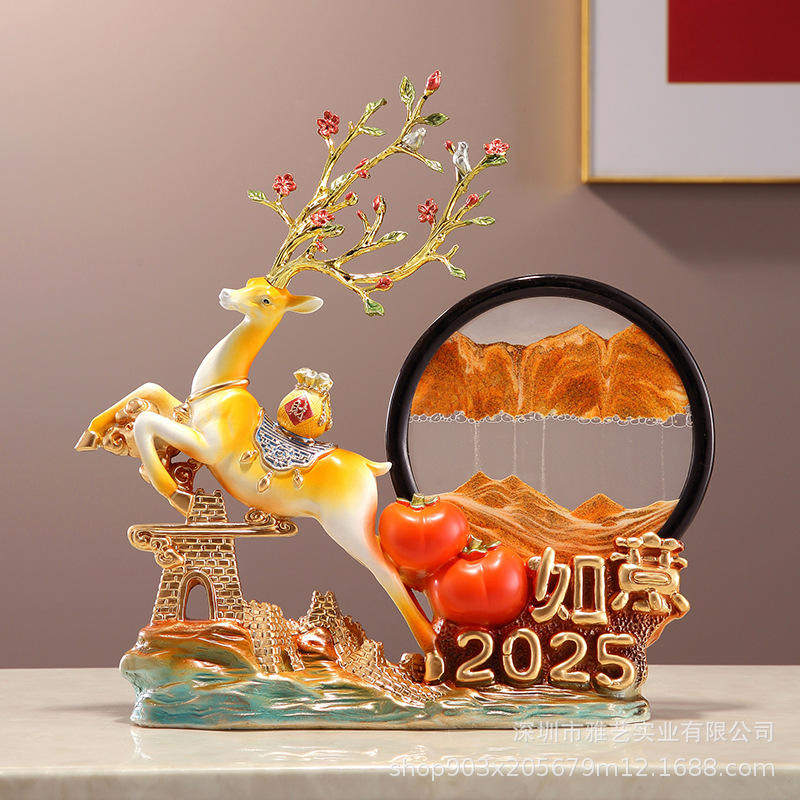 流沙家居画客厅摆件新房子电视柜酒柜装饰品乔迁之喜搬家礼物柿子