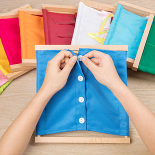 蒙氏幼儿园框衣饰儿童系鞋带早教益智玩具教具日常生活区纽扣拉链