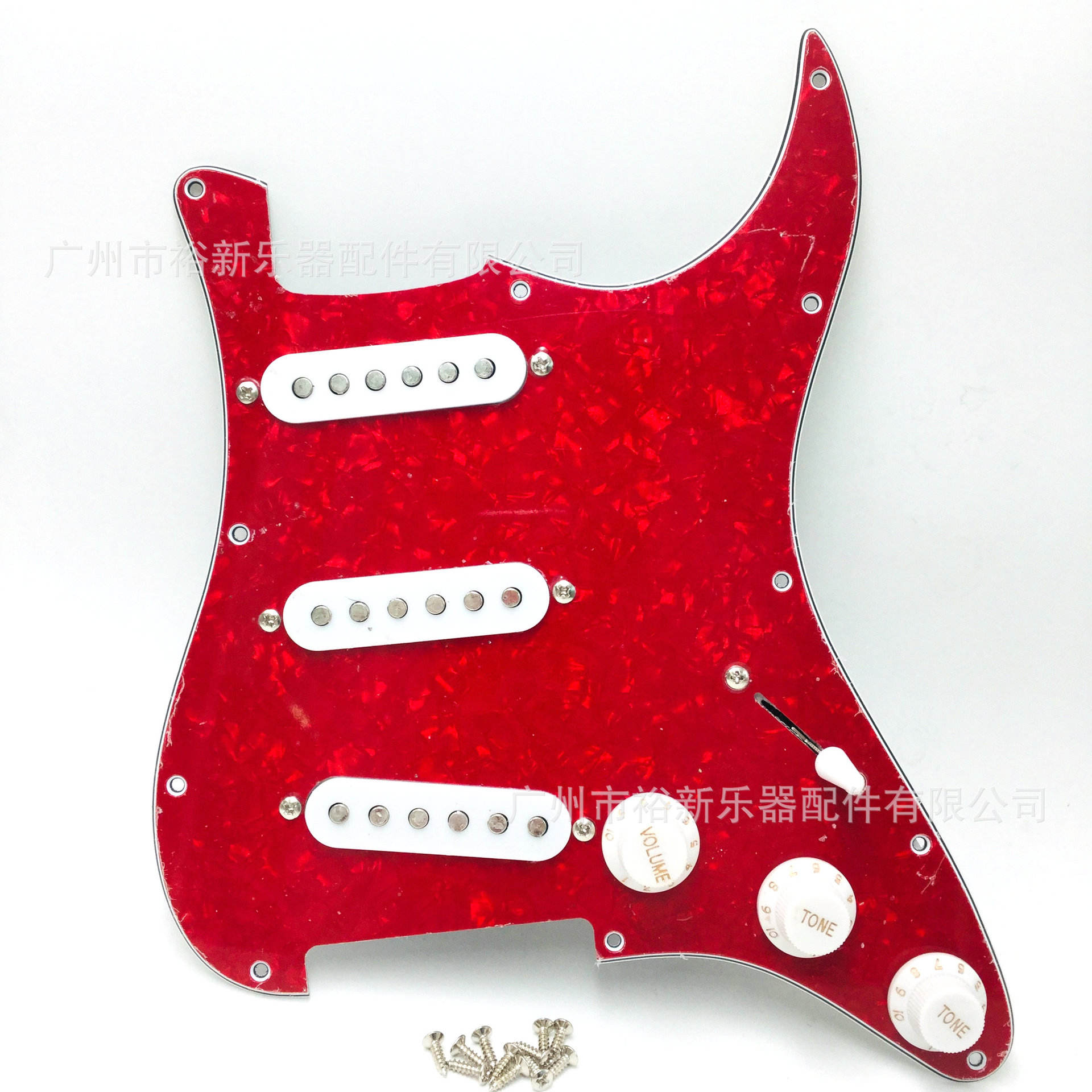 拾音器珍珠STSQ单单单面板带电吉他线路兑成全套红护板三单面板