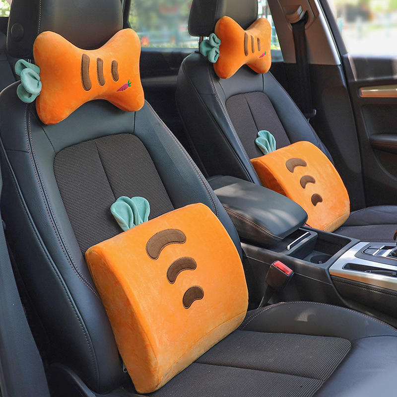 记忆棉卡通汽车头枕护颈枕车载靠枕车内座椅腰靠靠垫可爱一件
