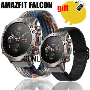 适用华米AMAZFIT FALCON猎鹰表带尼龙弹性腕带透气舒适保护膜贴膜