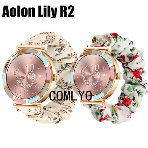 适用Aolon Lily R2 R3 Lyra B 智能手表带大肠圈碎花柔软女款