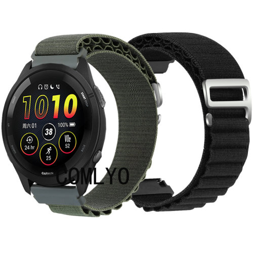 适用佳明Garmin Forerunner 265 255 245 645表带 高山尼龙腕带