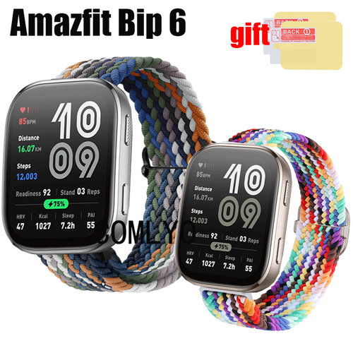 适用跃我智能手表Amazfit Bip 6表带尼龙织物透气舒适腕带男女款