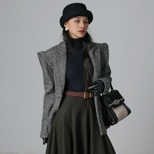 二层牛皮磨砂复古方扣咖色系皮带