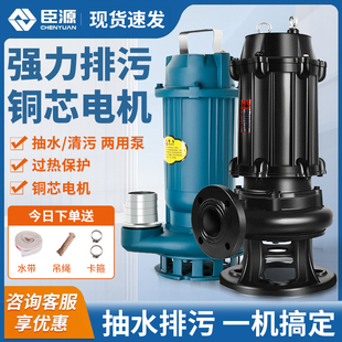 污水泵220V家用小型抽粪泥浆农用灌溉化粪池排污泵380V三相抽水泵