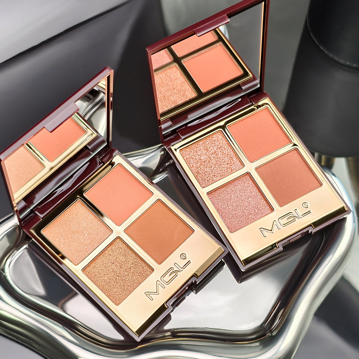 四色眼影盘高级感哑珠光细闪大地色系百搭日常通勤防水防汗不脱妆