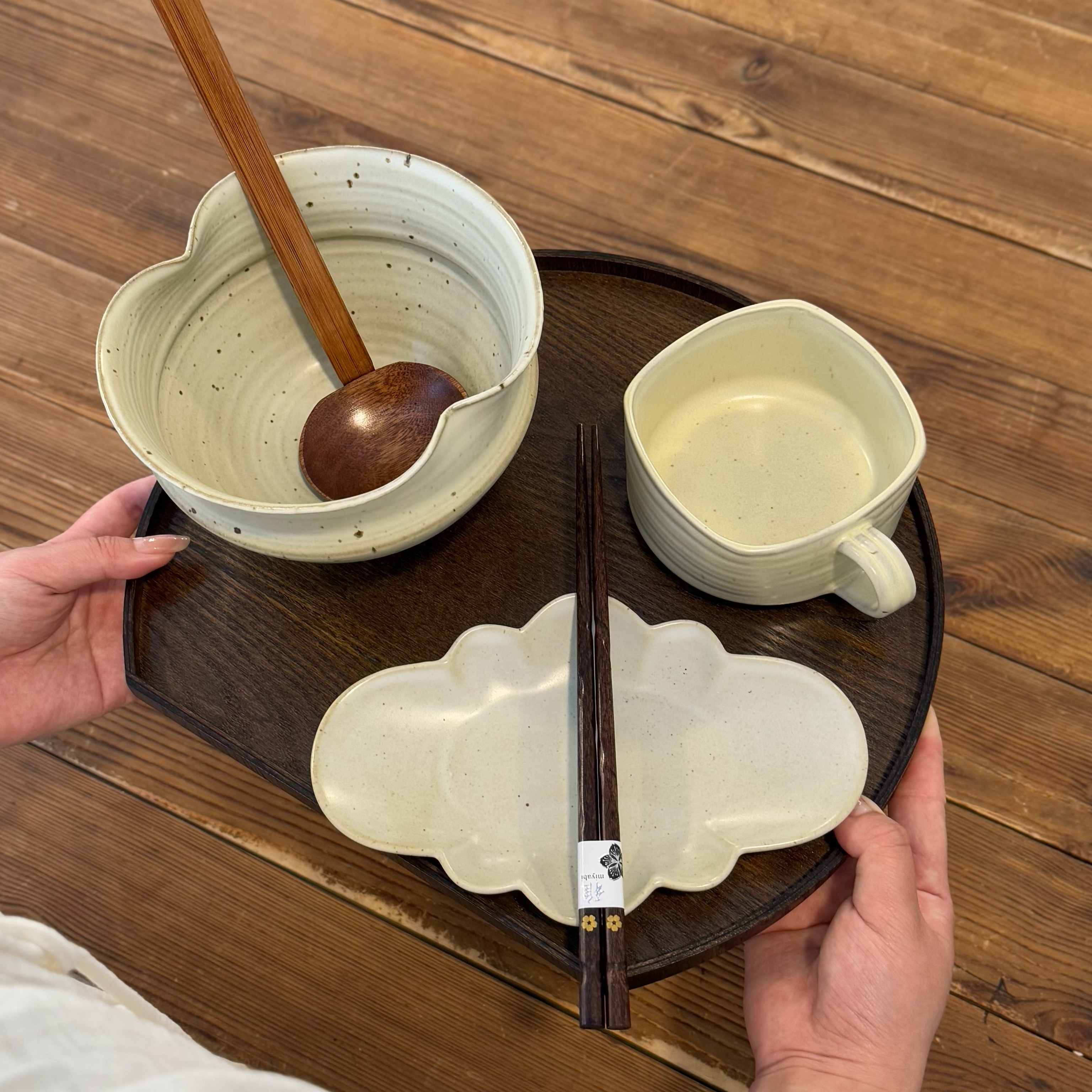 漫生活老板娘 日常食器 素简风日式一人食套装碗盘杯碟小众家用