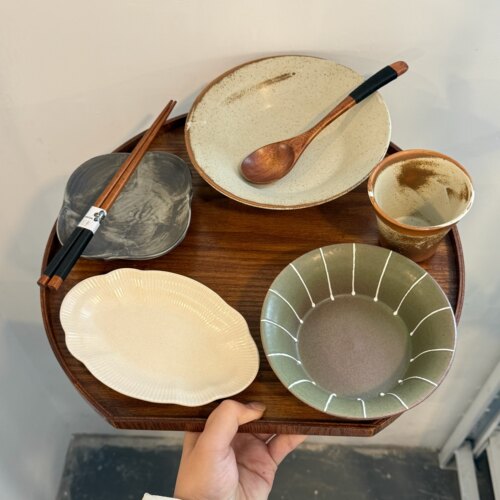 漫生活老板娘 青森朝食 森系餐具套装一人食复古粗陶碗盘杯碟