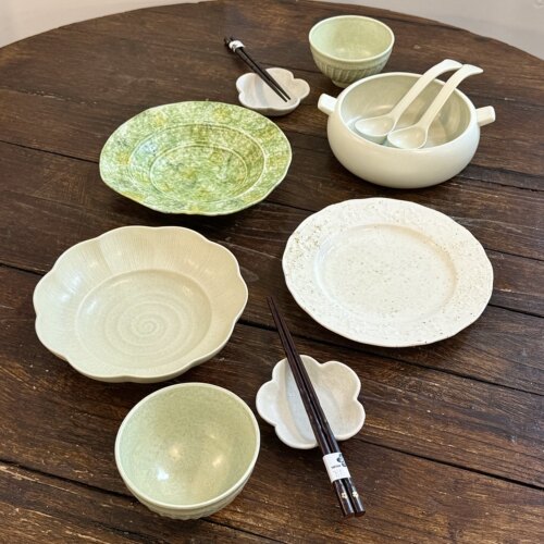 漫生活老板娘 青釉素朴 中式浅绿色系清新雅致二人食餐具套装家用