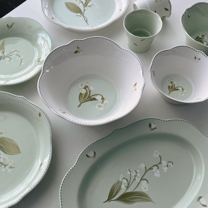 漫生活老板娘 铃兰花系列 碗碟套装家用仪式感组合碗盘套装盘子,餐饮具,盘,淘宝优惠券,粉丝福利购,淘宝优惠卷