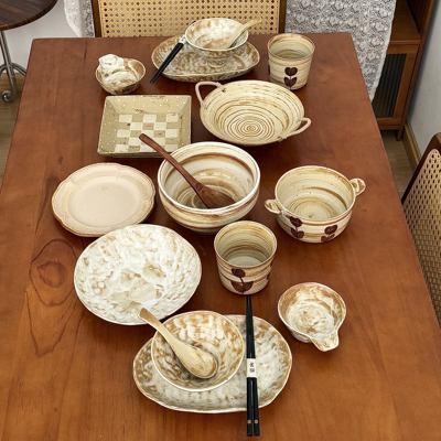 漫生活老板娘桑榆晚景二人食套装棕调暖色系家用民宿餐厅用餐