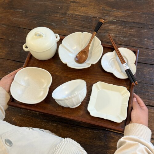 漫生活老板娘 纯白素雅 餐具套装一人食简约素雅白色系月子餐餐具
