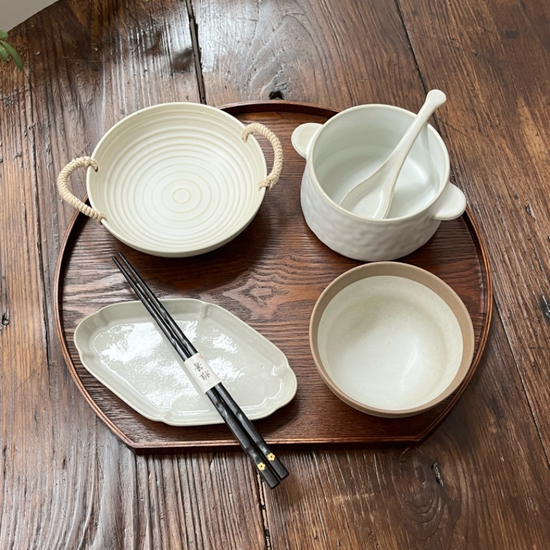 漫生活老板娘 简约素雅 一人食餐具搭配碗碟套装精致孕妇月子餐