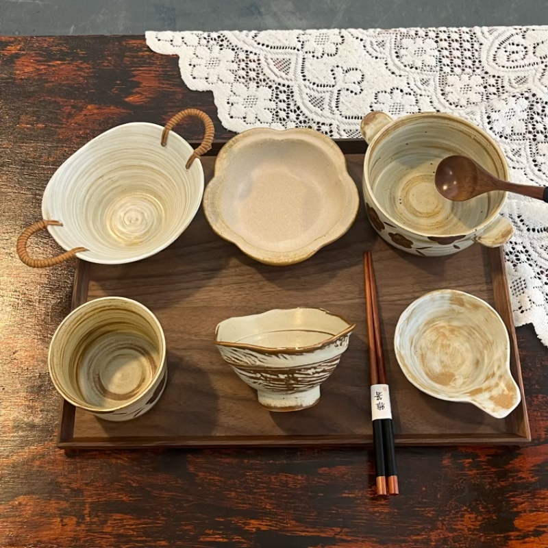 漫生活老板娘桑榆晚景花朵一人食套装复古月子餐精致托盘家用高级