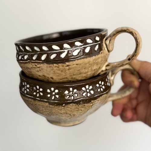 漫生活老板娘景德镇手作粗陶侘寂风马克杯咖啡杯拉花杯糖水碗家用