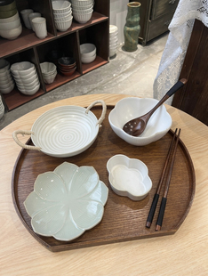 漫生活老板娘亲选 圆形/半月形托盘木托盘ins风餐盘日式木质茶盘