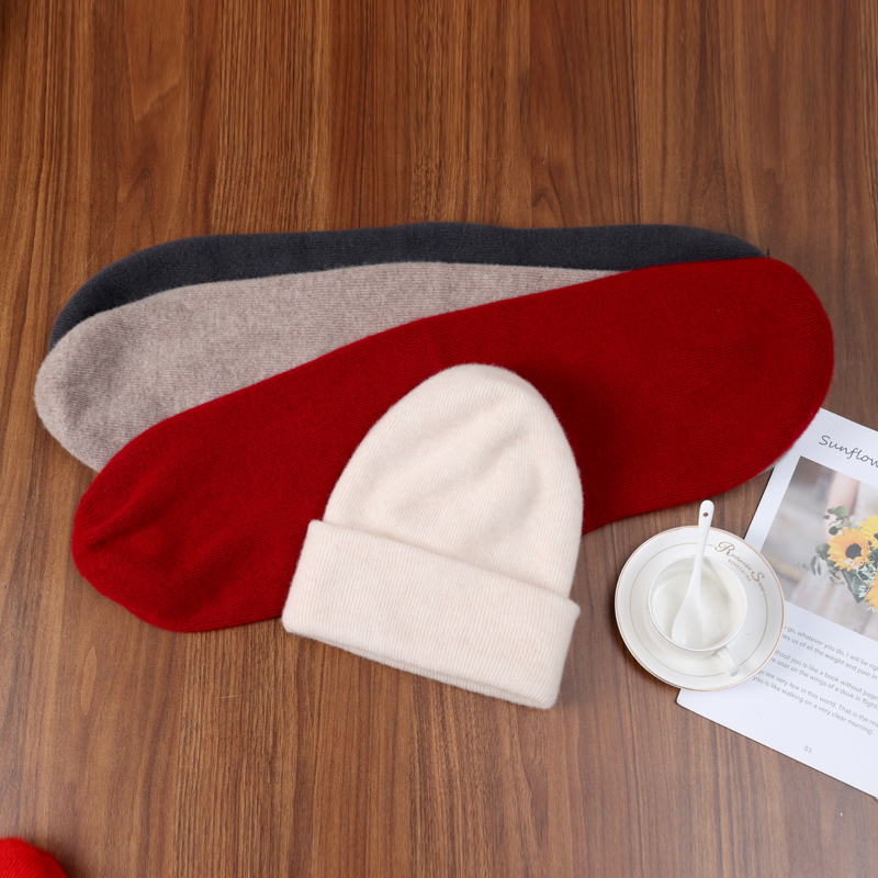 秋冬新款纯羊毛男女同款帽子双层线加厚保暖包头护耳帽情侣冷帽