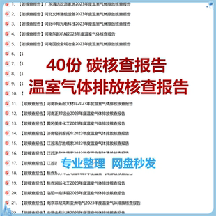 40份2023年度碳核查报告温室气体排放核查文件