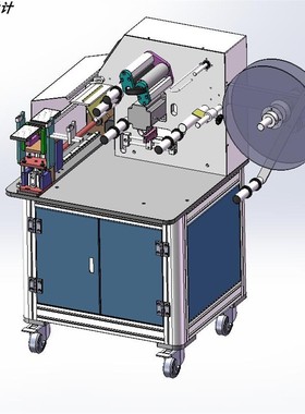 线材贴标机 对折贴标机 X2722  3D图纸 机械设计素材 SW模型