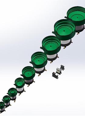 常用振动盘3D图11套合集  X2515 3D图纸 机械设计素材 SW模型CAD