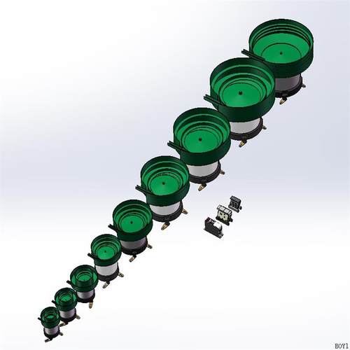 常用振动盘3D图11套合集  X2515 3D图纸 机械设计素材 SW模型CAD