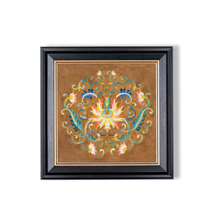 景丝源非遗景泰蓝迷你画新中式挂画掐丝珐琅工艺画30*30摆件礼品