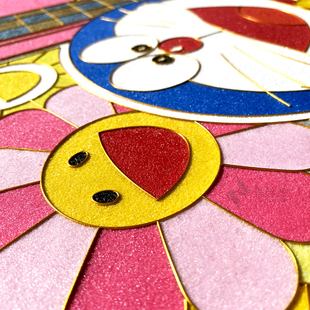 景丝源手工掐丝珐琅装饰画儿童房挂画卧室卡通哆唻A梦圆形立体画