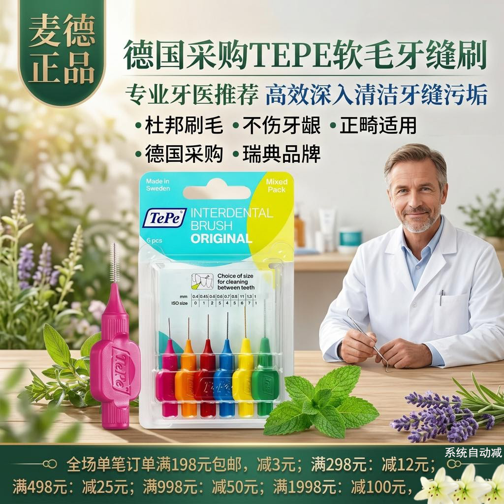 德国采购TEPE牙缝刷成人儿童可用