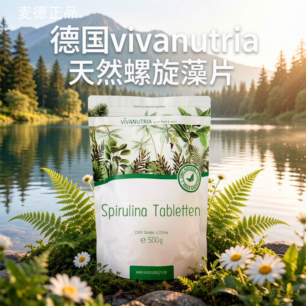 现货包邮德国vivanutria天然螺旋藻片