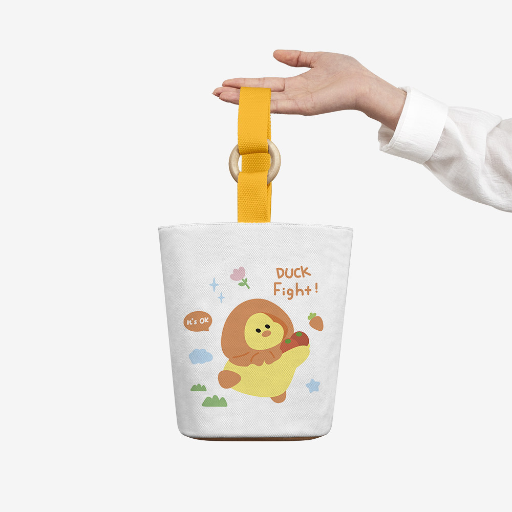 可爱卡通小黄鸭周边同款水桶包拎袋子来图定制礼品手办大容量帆布