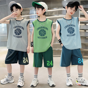 男童篮球服背心套装 儿童夏速干训练服中大童运动无袖 24号科比球衣