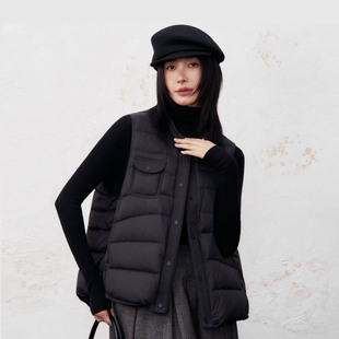 90绒轻盈保暖百搭不臃肿羽绒服马甲女 短款休闲羽绒马夹背心外套