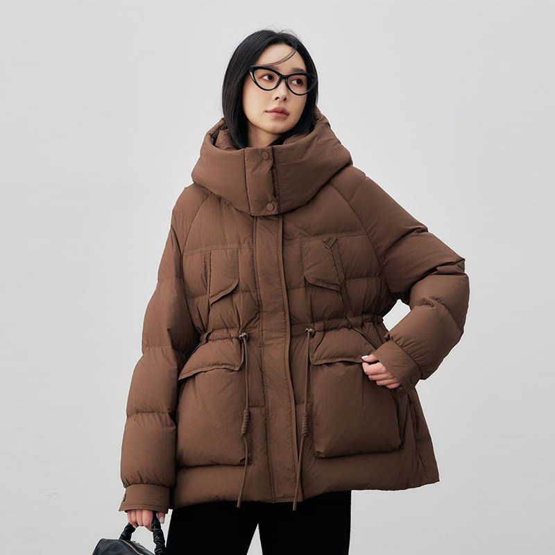 2026冬季新款羽绒服女韩版一手长宽松连帽百搭纯色气质显瘦外套潮