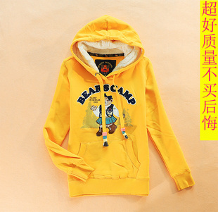 推荐超好质量女生秋冬季连帽卫衣加绒保暖外套秋衣初中学生女上衣