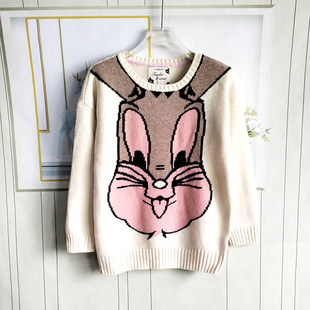 2025新款女士羊毛衣圆领针织衫套头线衫初高中学生上衣大童卡哇伊