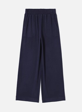 茉莉雅集轻盈软糯德绒休闲卫裤阔腿裤女WKZ07058