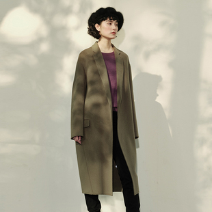 茉莉雅集 经典拍卖级110支羊毛羊绒西装领大衣女 WDY05019
