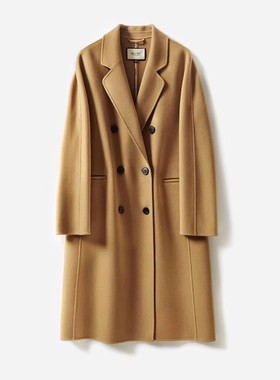 茉莉雅集拍卖级110支羊毛羊绒双面呢大衣女 WDY04114