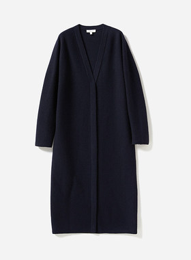 茉莉雅集 不可水洗精纺强缩羊毛针织长开衫WZK05107