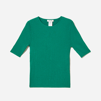 茉莉雅集日本纱线圆领坑条干爽舒适透气针织套衫女WZT07032