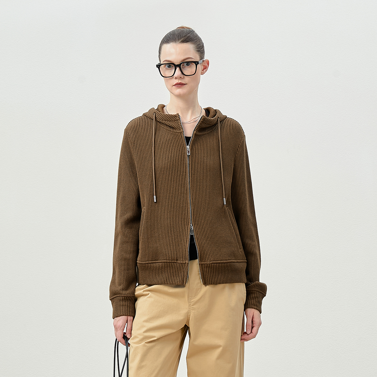 茉莉雅集户外运动休闲复古元宝针日本棉连帽卫衣外套 WWT07379