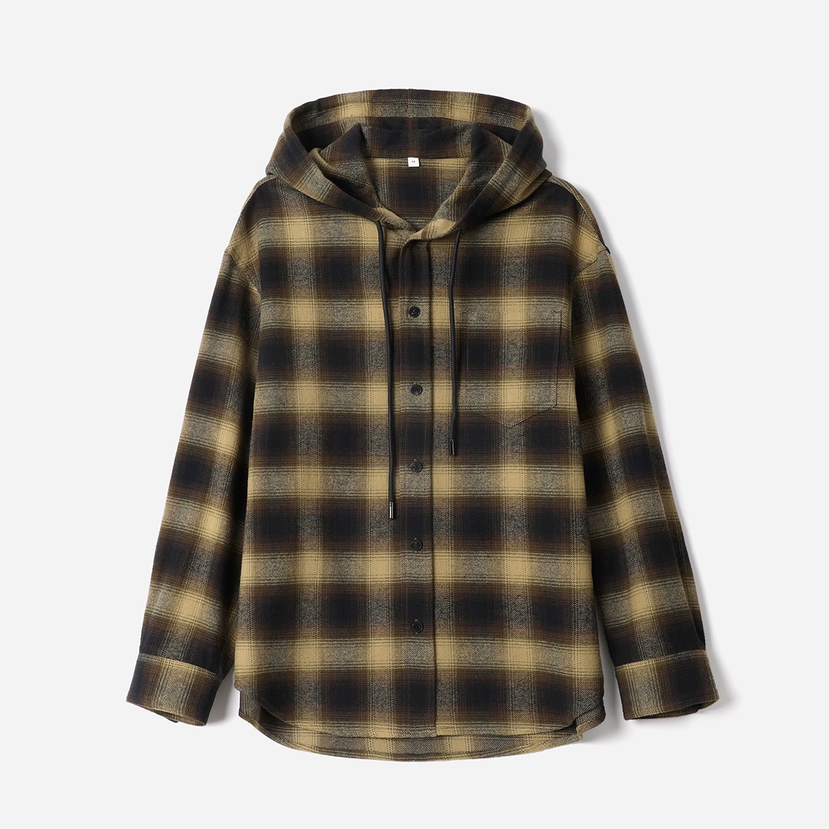 茉莉雅集 复古老钱温暖细腻磨毛全棉格纹连帽衬衫式外套 WCS08178