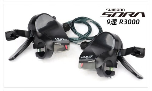 9速指拔公路车平把指拨禧玛诺SORA R3000 9速18速指拨折叠车指拨